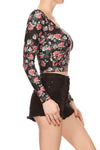 MW x POP Petals Long Sleeve Crop Top