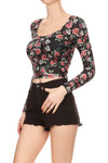 MW x POP Petals Long Sleeve Crop Top