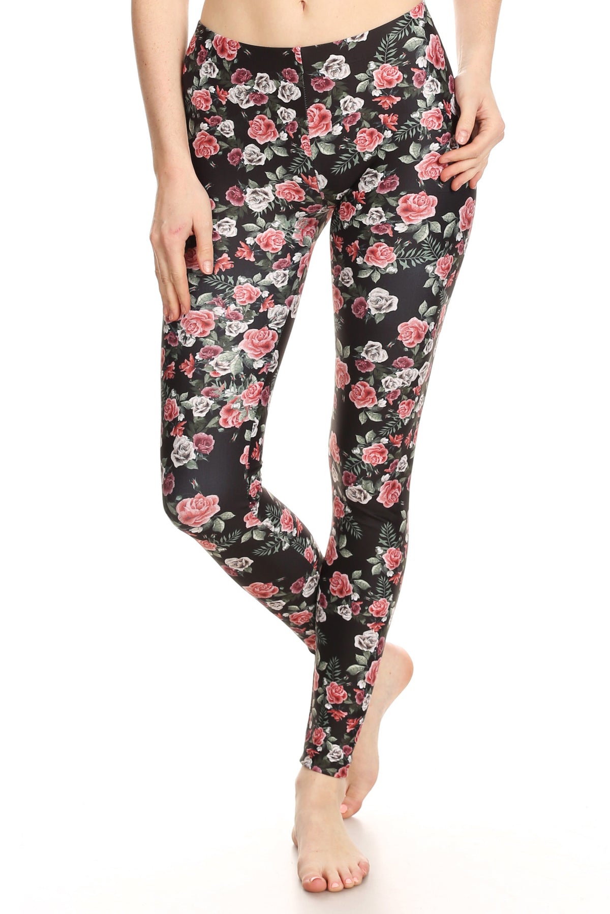 Pink Roses Leggings - POPRAGEOUS
 - 1