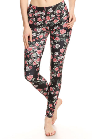 Pink Roses Leggings - POPRAGEOUS
 - 1