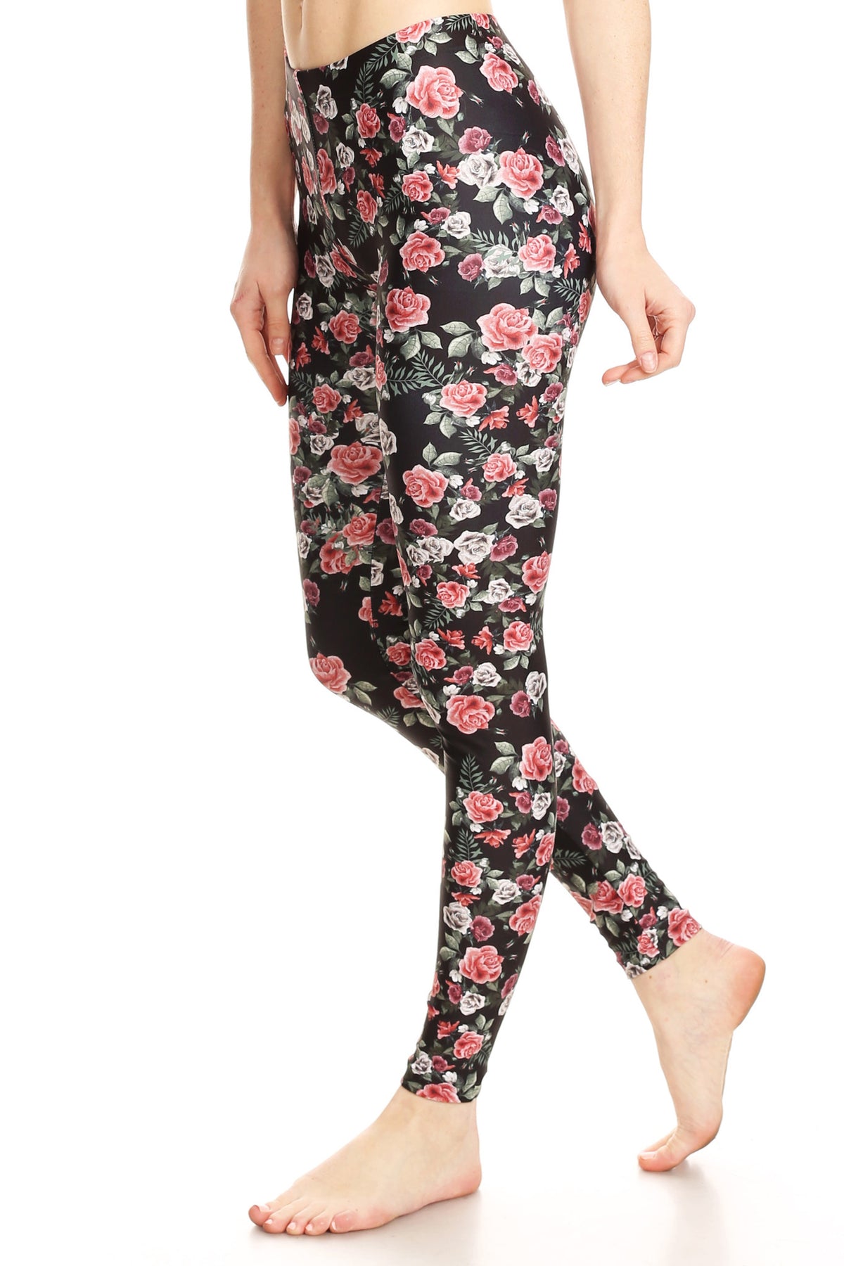 Pink Roses Leggings - POPRAGEOUS
 - 3