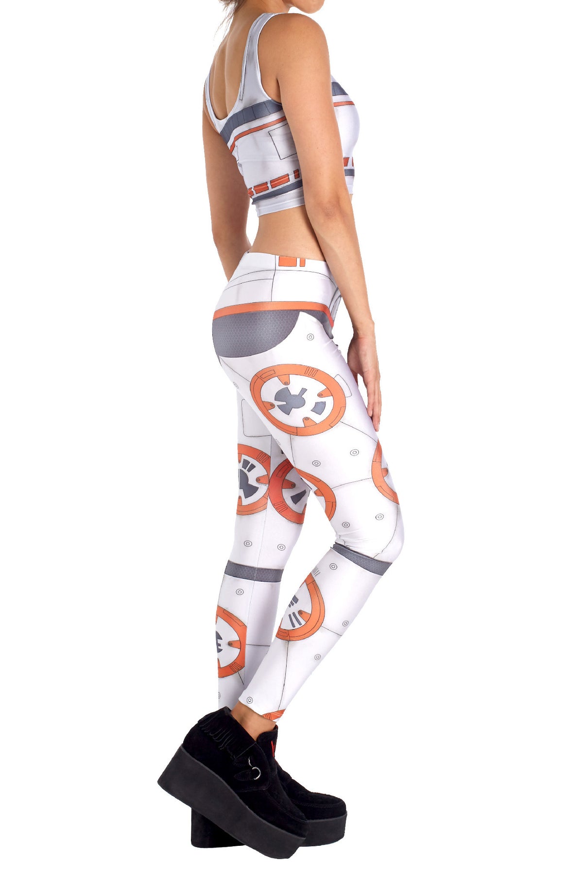 Orange Robot Leggings - POPRAGEOUS
 - 3