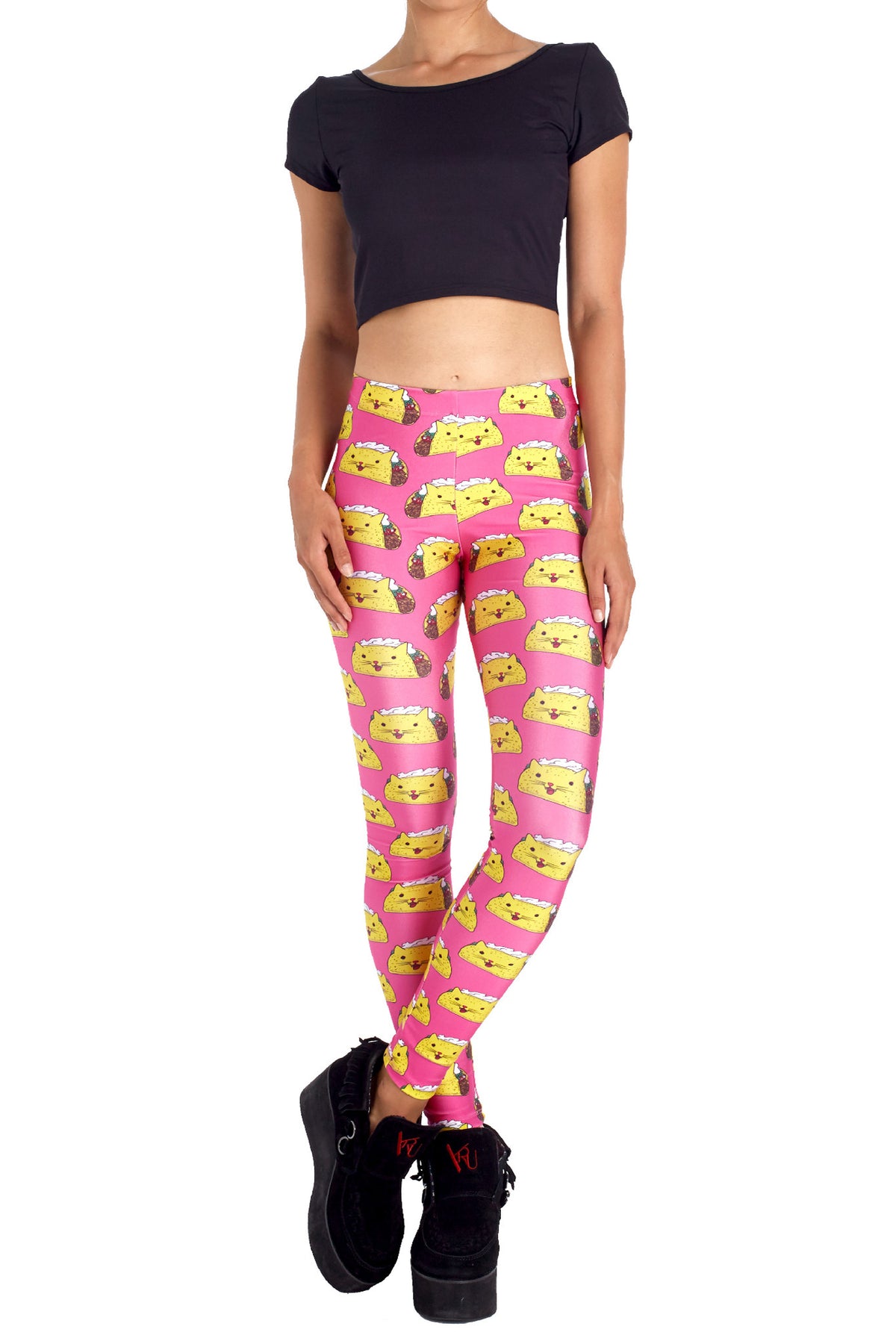 Pink Taco Cat Leggings - POPRAGEOUS
 - 1