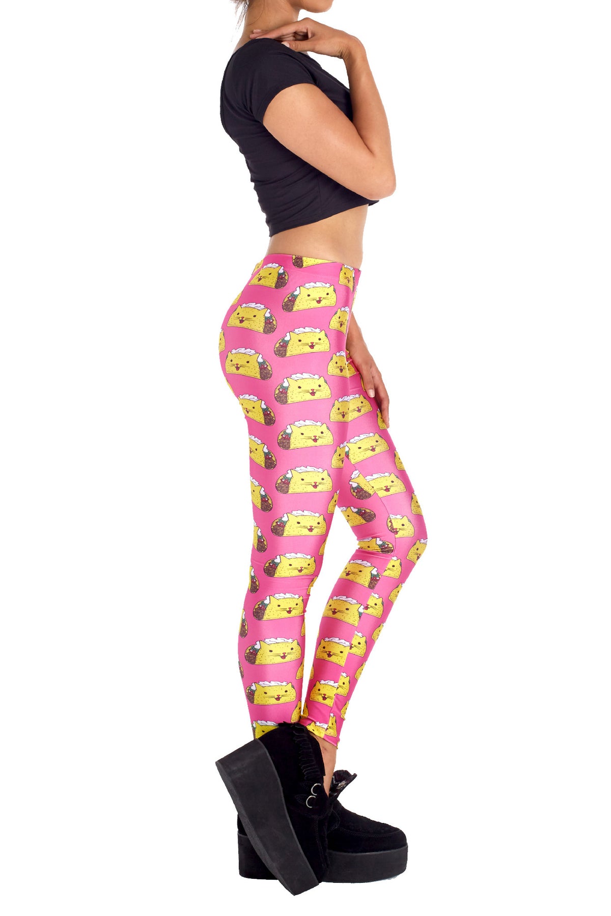 Pink Taco Cat Leggings - POPRAGEOUS
 - 3