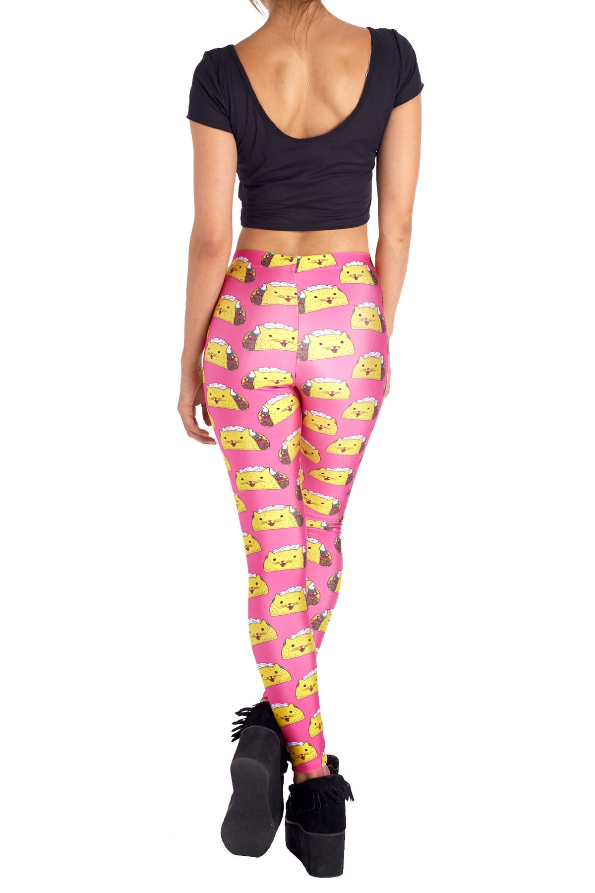 Pink Taco Cat Leggings - POPRAGEOUS
 - 4