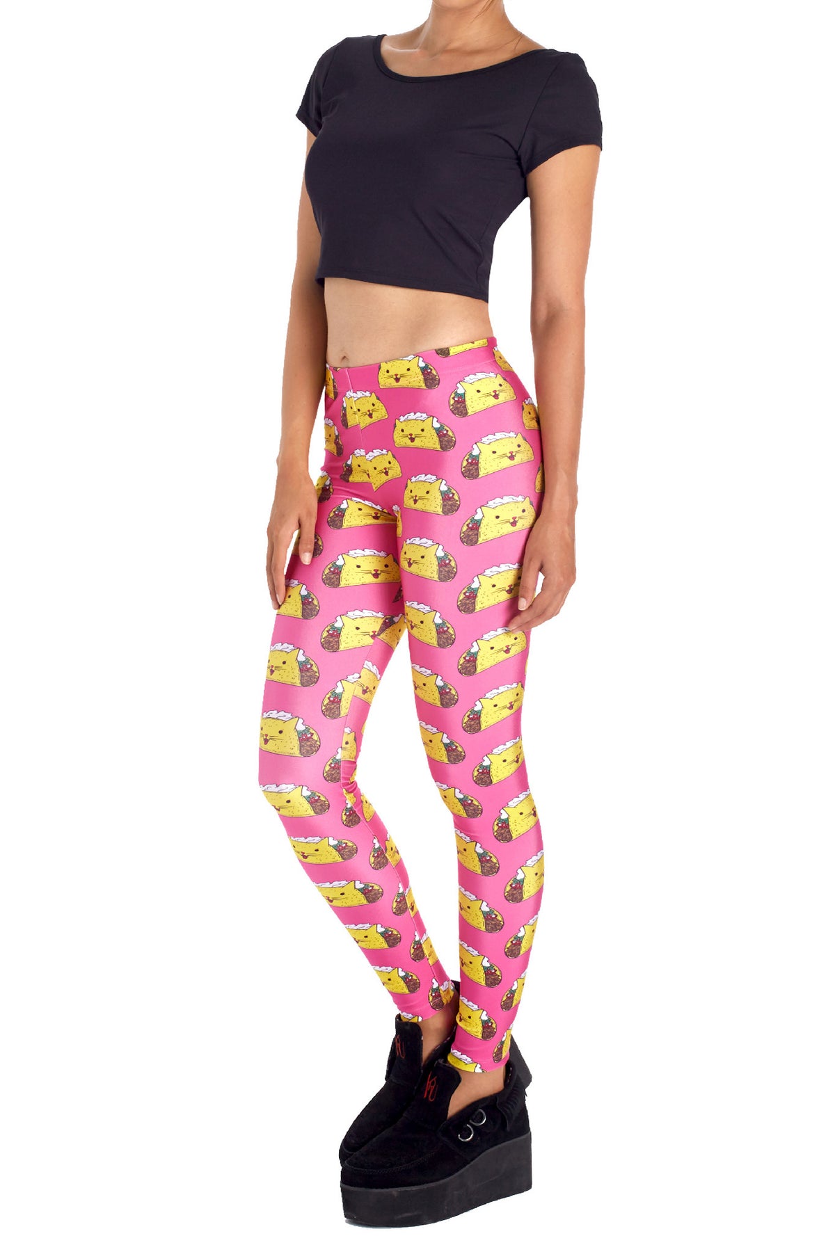 Pink Taco Cat Leggings - POPRAGEOUS
 - 2