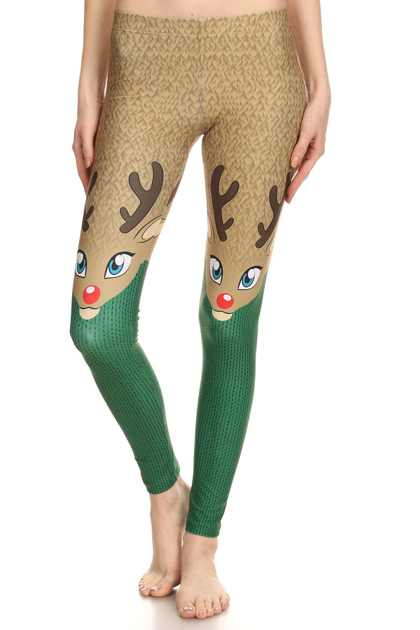 Red-Nosed Reindeer Leggings - POPRAGEOUS
 - 1