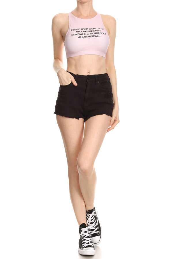 Women Need More Sleep Sporty Crop Top - Sherbet